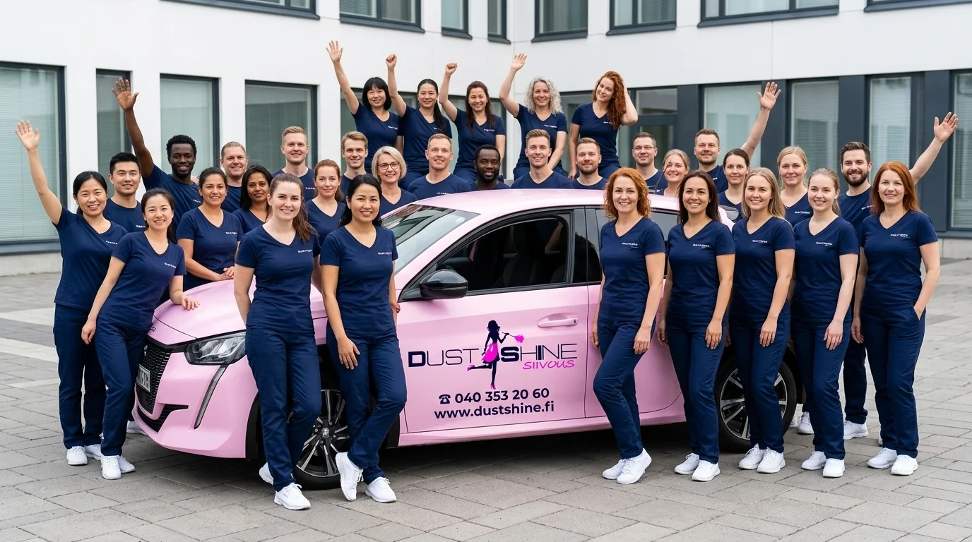 Täsmällinen Dust & Shine -tiimi tuo omat siivousvälineet ja varmistaa ammattitason muuttosiivouksen Espoossa.